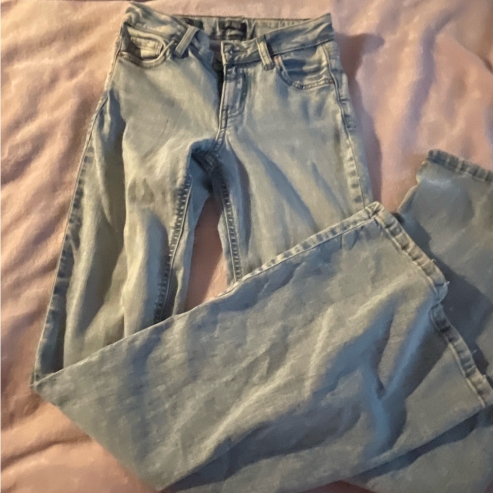 light blue jeans, flarred, kids size small